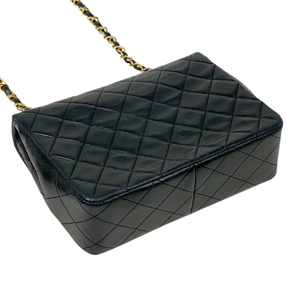 Chanel Black Chain Matelasse Single Shoulder Bag Flap Leather - Picture 1 of 12
